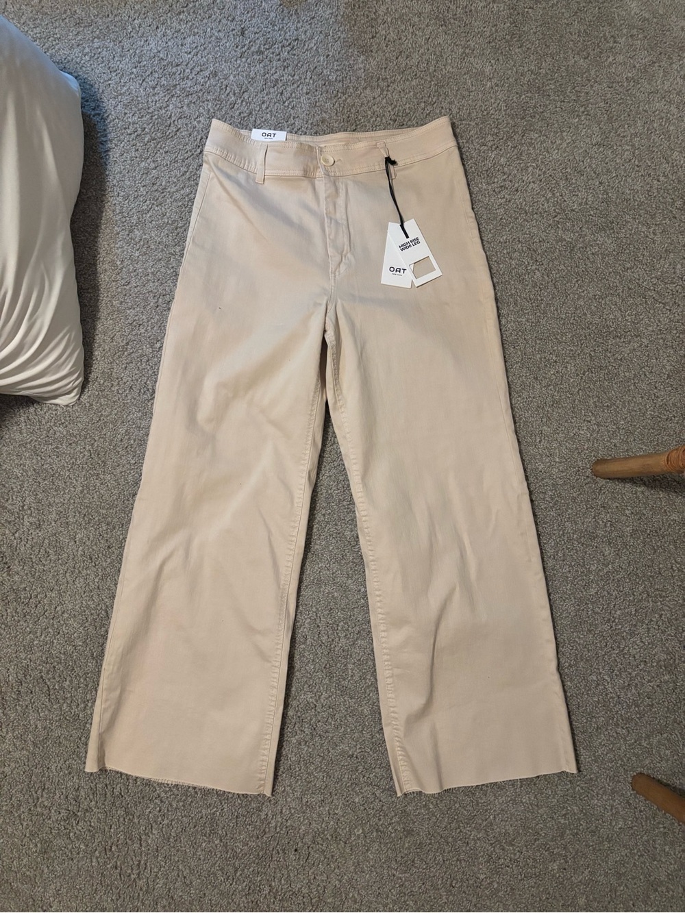 Oat New York Cream High-Rise Wide Leg Pants